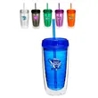 16 oz. Double Wall Acrylic Tumblers With Straw | https://www.bestnamebadges.com