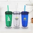 16 oz. Double Wall Acrylic Tumblers With Straw | https://www.bestnamebadges.com
