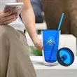 16 oz. Double Wall Acrylic Tumblers With Straw | https://www.bestnamebadges.com