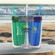 16 oz. Double Wall Acrylic Tumblers With Straw | https://www.bestnamebadges.com