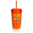 16 oz. Double Wall Acrylic Tumblers With Straw | https://www.bestnamebadges.com