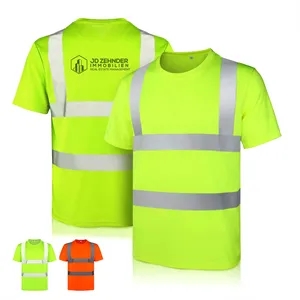 High Visibility Safety T Shirt With Two Reflective Stripes
