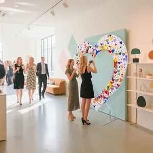 Double Layer Heart Shaped Backdrop | https://www.bestnamebadges.com