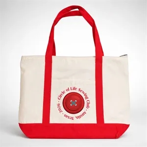 Large Top Zipper Cotton Tote Bags | https://www.bestnamebadges.com