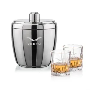 Pescara Ice Bucket & Newport On-the-Rocks Set