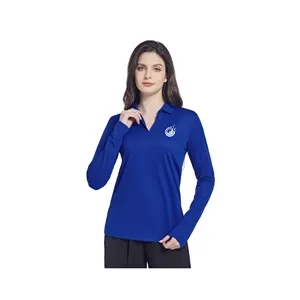 Ladies Sport Micro Pique Long Sleeve Polo Shirt