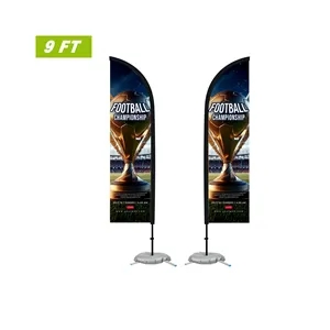 9' Double Sided Feather Flag Kit With Cross Base & Water Bag