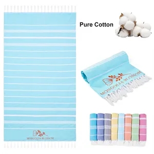 Custom Embroidery Fringe Beach Towel ( 37'' x 71'' )