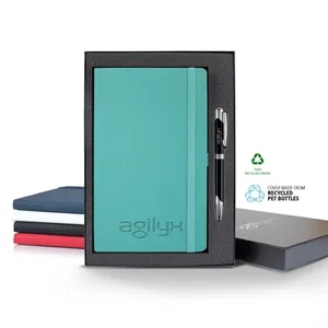 Oceano ECO rPET Medio Lined Recycled White Page Journal G... | https://www.bestnamebadges.com