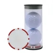 Golf Ball Tube with Poker Chip Ball Marker | https://www.bestnamebadges.com