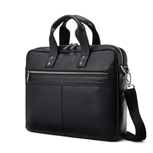 Samsonite® Classic Leather Slim Laptop Brief Bag | https://www.bestnamebadges.com