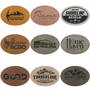 3" x 2" Creekside Leatherette Oval Patch with Adhesive