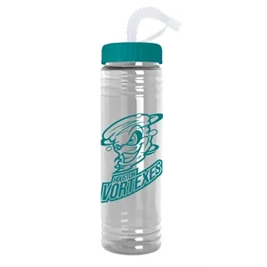 Garyline® Slim Fit Water Bottle With Straw Lid - 24 oz. | https://www.bestnamebadges.com