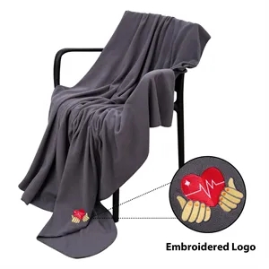 Cozy Fleece Blanket With Custom Embroidery Logo