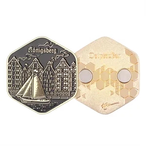 2" Custom Shape Zinc Alloy Fridge Magnet Two Side Die Cast