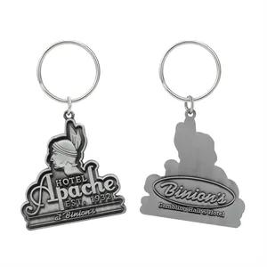 3D Antique Silver Zinc Alloy Keychain Two Side Die Cast