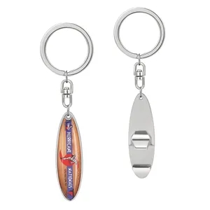 Surfboard Zinc Alloy Bottle Opener Keychain 0.6"x4.7"
