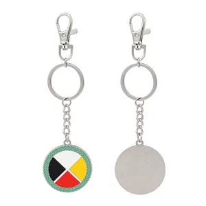 Die Cast Round Shape Zinc Alloy Keychain W/ Baking Paint