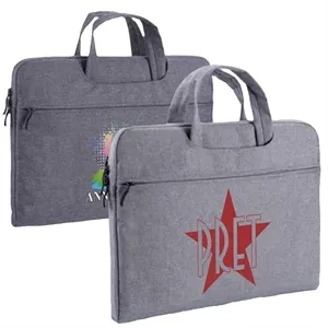 Felt Laptop Sleeve w/ Handle & Two Zippered Compartments | https://www.bestnamebadges.com