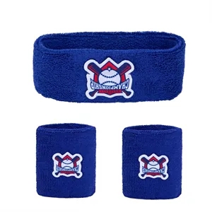 Three Piece Sport Headband And Wristband Set