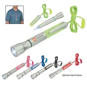 Flashlight With Light Up Pen | https://www.bestnamebadges.com