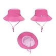Kids Wide Brim Bucket Hat With Adjustable Strap | https://www.bestnamebadges.com