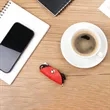 Leather Charging Cord Organizer With Snap Button | https://www.bestnamebadges.com
