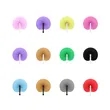 Round Foldable Handheld Paper Fan W/ Plastic Handle | https://www.bestnamebadges.com