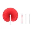 Round Foldable Handheld Paper Fan W/ Plastic Handle | https://www.bestnamebadges.com