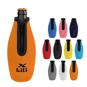 11Oz Neoprene Insulated Beer Bottle Sleeve W/ Zipper