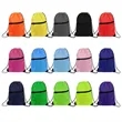 Large Polyester Drawstring Backpack W/Front Zipper Pocket | https://www.bestnamebadges.com