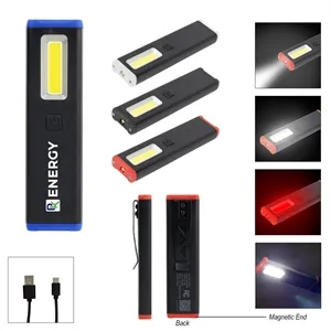 Rechargeable Slim Clip COB Flashlight | https://www.bestnamebadges.com