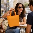 Colorful Small Canvas Grocery Tote Bag W/ Snap Closure | https://www.bestnamebadges.com