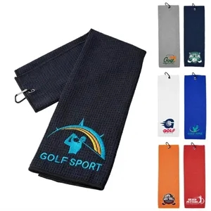 400GSM Waffle Texture Golf Towel With 3 Hook Hole