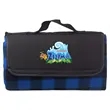 Picnic Blanket w/ Grid Pattern Design & Woven Handle Roll Up | https://www.bestnamebadges.com