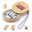 Multi USB Adapter Kit Fast Charging Cable Bamboo Storage Box | https://www.bestnamebadges.com