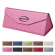 Triangle Foldable Leather Glasses Case W/ Magnetic Closure | https://www.bestnamebadges.com