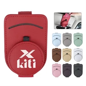 Magnetic Leather Sunglass Holder For Car Visor
