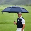 61" Arc Double Canopy Vented Automatic Open Golf Umbrella | https://www.bestnamebadges.com
