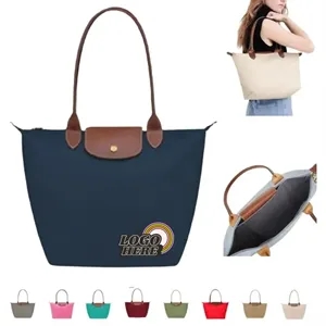 Foldable Long-Handle Travel Tote Bag