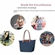 Foldable Long-Handle Travel Tote Bag | https://www.bestnamebadges.com