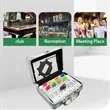 Portable Aluminum Mexican Train Dominoes Set | https://www.bestnamebadges.com