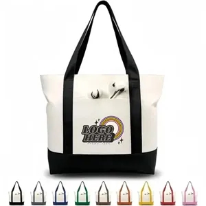 Eco-Friendly Zippered Cotton Tote Bag