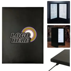 A4 PU Leather LED Menu Book For Dining