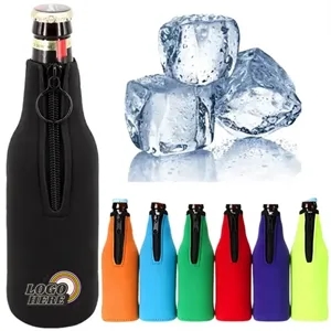 12Oz Insulated Beer Bottle Cooler With Zip