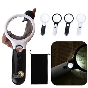 45X Illuminated Handheld Magnifier with LED Light