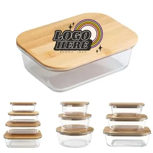 Eco-Clear Glass Meal Prep Containers with Bamboo Lids