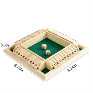 Wooden Shut-The-Box Math & Strategy Game