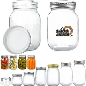 Classic Clear Glass Jars With Metal Lids