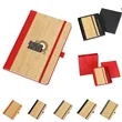Stylish Bamboo Notebook With Pen Loop & Page Marker | https://www.bestnamebadges.com